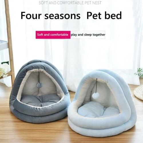 Hot sell Pet Cat Bed Indoor Kitten House Warm Small for cats Dogs Nest Collapsible Cat Cave Cute Sleeping Mats Winter Products