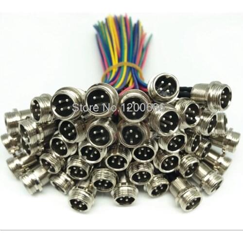 GX16 GX16-4-5 2/3/4/5/6/7/8/9/10 plug-in Aviation Plug Socket Connector With 15cm 22AWG