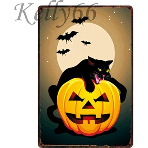 [ Kelly66 ] Happy Halloween Metal Sign Tin Poster Home Decor Bar Wall Art Painting 20*30 CM Size y-1782