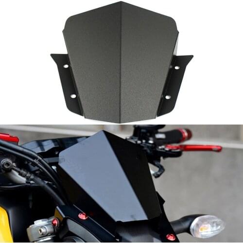 LJBKOALL FZ09 MT09 FZ-09 Motorcycle Motorbike Windshield Windscreen Aluminum Black For Yamaha MT-09 FZ 09 MT 09 2014 2015 2016