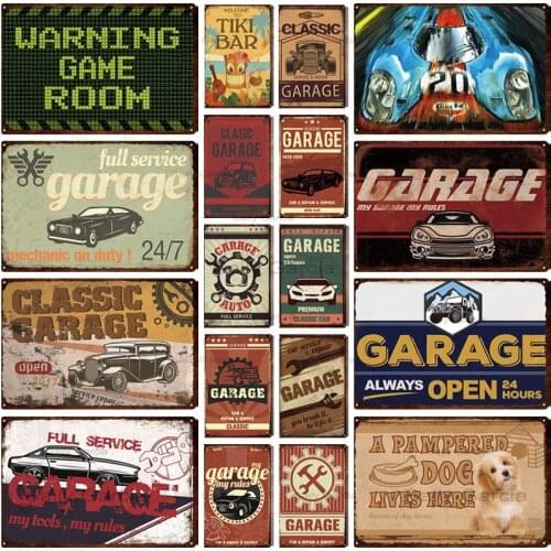 Garage Metal Sign Plaque Metal Vintage Tin Sign Retro Signs Wall Decor For Garage Gas Station Car Repair Metal Poster
