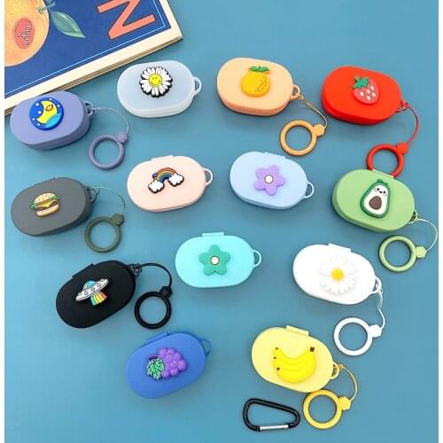 Cartoon Silicone Case For Xiaomi Redmi Airdots TWS Wireless Bluetooth Cover For Redmi Airdots Case Air dots 3 coque With Buckle