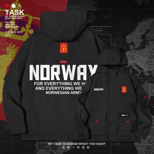 Norway Norge NOR men jacket hooded Land Force logo army fan streetwear printed mens fashion top new clothing autumn clothes