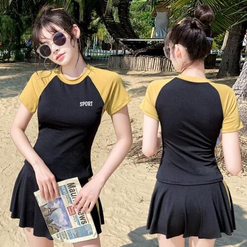 2021 New Two-piece Suits Bikini Set Women Swimming Suit Swimwear Womens Swimsuits Woman Swimsuit High Waisted Sport Swimskirt