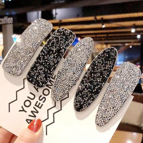 2021 New Fashion Shiny Full Diamond Crystal Hair Clip Hairpins Barrettes For Girl Women Headwear Hair Accessories