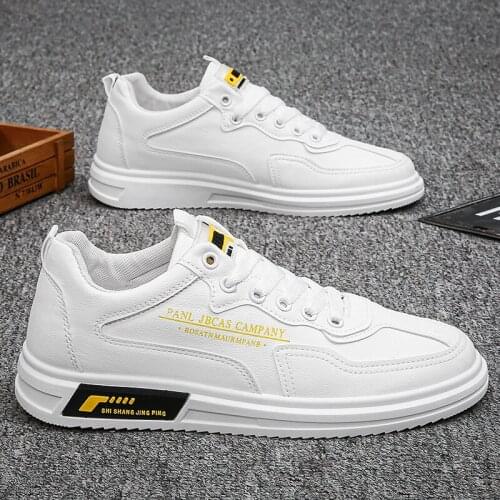 2021 new casual shoes breathable non-slip wear-resistant board shoes spring fashion trend leather shoes white shoes men
