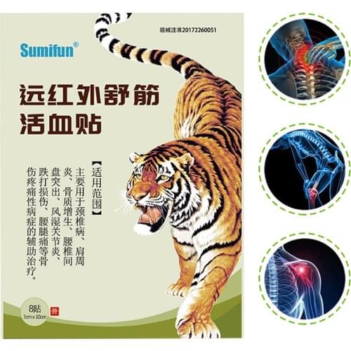 8pcs/bag Pain Relief Patch Chinese Pain Plaster Tiger paste Pain Relief Health Care Medicated Body Massage JMN030