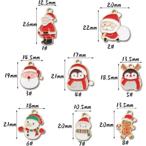 New 100 pcs Cartoon Santa Claus Christmas snowman Charm Pendants DIY Jewelry Making Wholesale