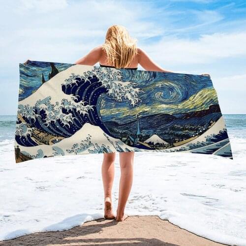 2021 Comfortable Bath Towels Luxury Abstract Starry Sky New Women Beach Towel Waves Bathroom Set For Family Guest Bathrooms Gym