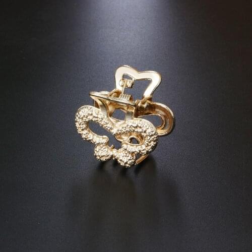 Hollow Geometric Round Butterfly Small Hair Claw for Women Gold Color Alloy Metal Hair Crab Clamps Hairgrip Jewelry Accessories