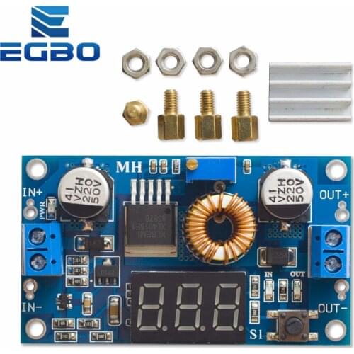 1PCS EGBO 5A 75W XL4015 DC DC Converter Adjustable Step-Down Module 4.0-38V to 1.25V-36V DIY Adjustable Power Supply