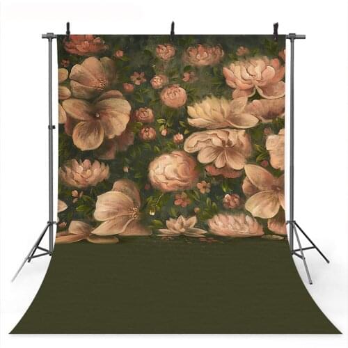 Retro Flowers Old Master Photography Backdrop for Photo Studio Vintage Abstract Floral Newborn Portrait Background Photophone