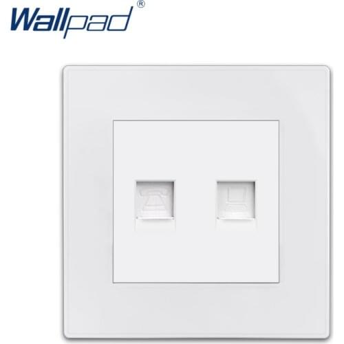 Wallpad TEL Data Socket Computer Ethernet RJ45 CAT6 Luxury White PC Panel Wall Week Electricity Outlet Sockets