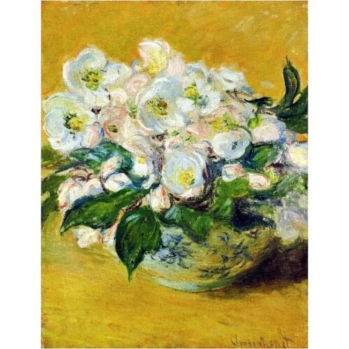 Christmas Roses by Claude Monet Top Quality 100% Handmade Oil Painting Canvas Wall Art Gift Top Home Decoration