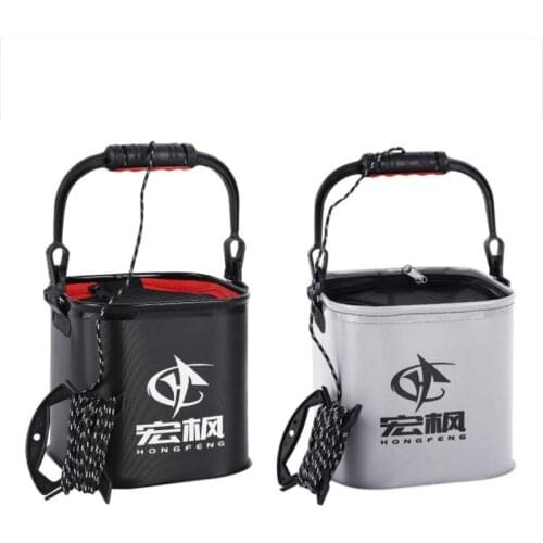 Fishing Bucket Live Fish Box Car Wash Bathroom Kitchen Bucket Thicken Outdoor Folding Fishing Bait Buckets Fishing Tackle Tools