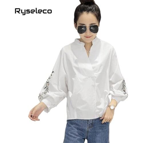 Блузки на пуговицах Ryseleco China At AliExpress