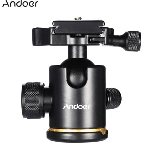 Andoer Aluminum Alloy Ball Head Ballhead Maximum Load 3KG with Quick Release Plate 1/4" Screw for Camera Tripod Slideway