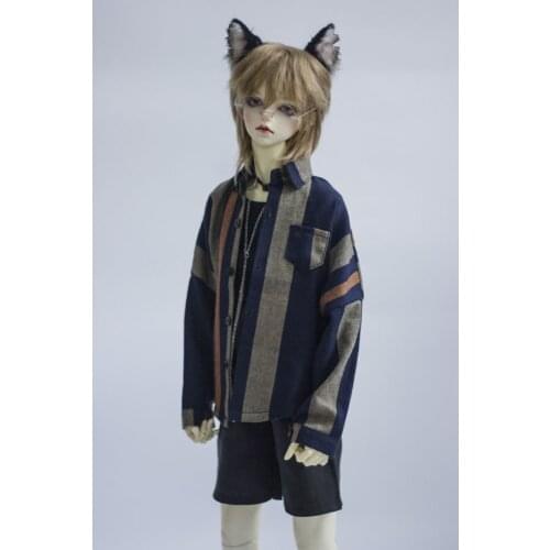 Blue Strips Shirt Outfits Top Clothing For Male 1/4 1/3 SD17 70cm 17" 24" Tall MSD SD DK DZ AOD DD Doll HEDUOEP