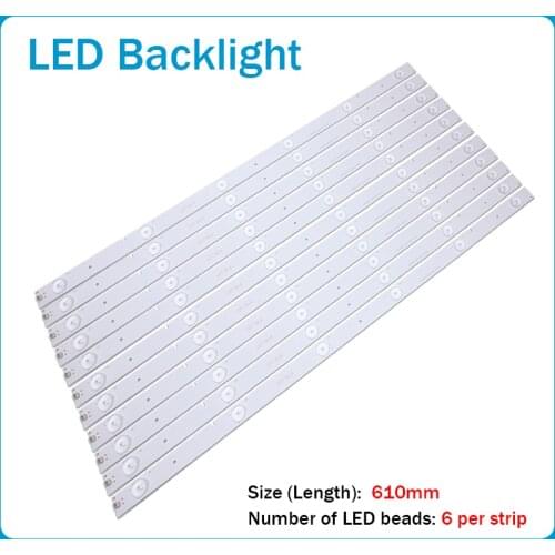 New 11pcs/set LED strip For Hisense LED55K20JD LED55EC290N LED55EC280JD 55K220 Model SVH550AA2-REV05-7LED/SVH550AB1-6LED-REVO