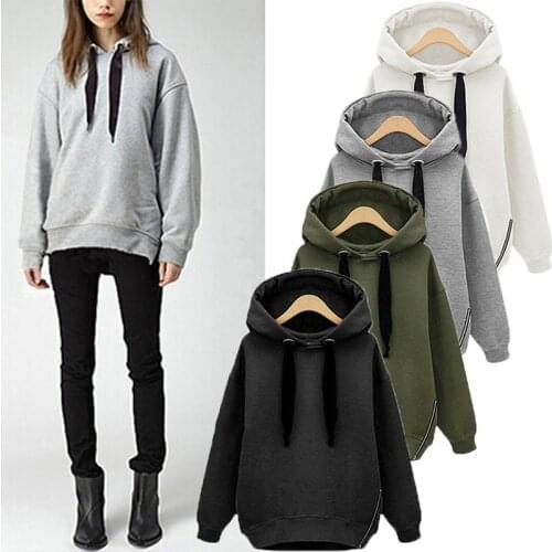 New Autumn Winter Women Hoodies Long Sleeve Hooded Loose Casual Warm Sweatshirt Mid-length Oversized Sweatshirts Plus Size S-3XL