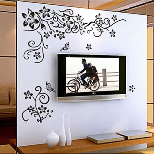 Black Butterfly Vinyl Wall Decals TV Background Living Room Home Decoration Waterproof Wall Self Adhesive PVC Wall Stickers