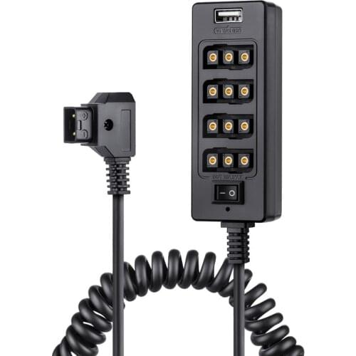 Fomito 5x Output Port Dtap Splitter Cable Universal Multiple 10A Socket With 1/4'' Screw Holes