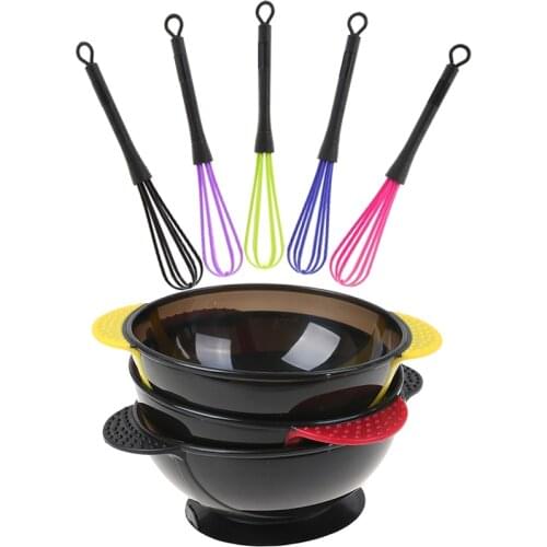 1X Random Color Hair Dyeing Bowl + Mixing Paint Stirrer Dye Mixing Hairdressing Styling Tool