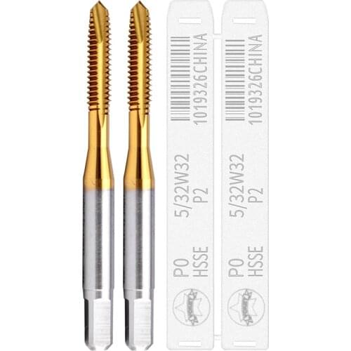 10PCS HSSE Inch With Tin Spiral Pointed tap BSW 1/8-40 5/32-32 3/16-24 7/32-24 W 1/4-20 5/16-18 3/8 7/16 1/2 Screw Thread Taps