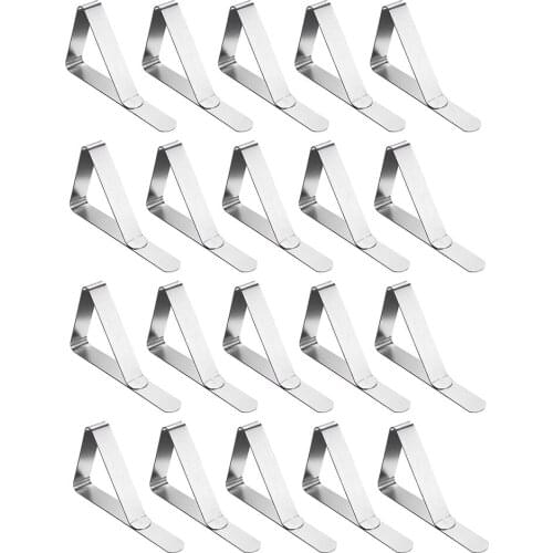 20 Pcs Table Cloth Clip Stainless Steel Table Cloth Clamps Picnic Wedding Party Cloth Clip Tablecloth Stable Clips For Home