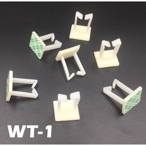 24pcs WT-1 21x18.5 21*18.5mm White Nylon Plastic Self Adhesive Computer Case Wire Cable Fixed Tie Mount Clamp Clip