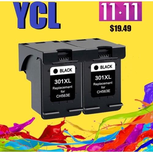 2BK 301XL Replacement for HP 301 XL 301 Ink Cartridge for HP Deskjet 2540 1010 1510 2510 2050 1050 3000 4500 Officejet 4630 4634