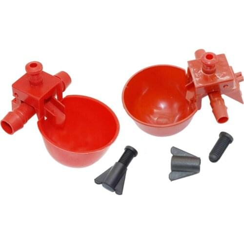 5 Pcs Red Chicken Quail Birds Drinking Cups Poultry Automatic Drinking Fountains Farm Animal Watering Feeding Supplies