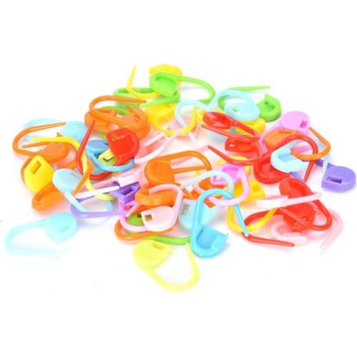 50pcs Colorful Plastic Knitting Weave Knitting Crochet Amazing Locking Stitch Needle Clip Markers Holder Sewing Tools Accessory