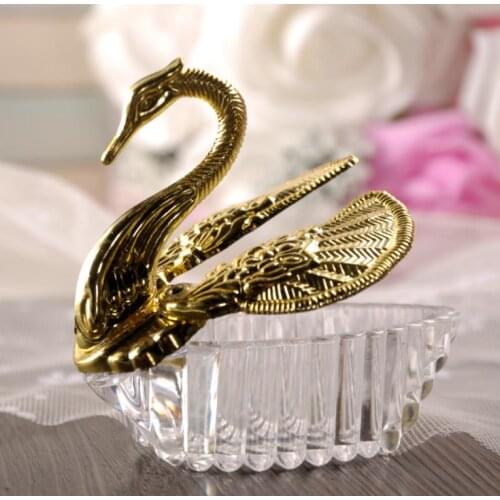 600pcs/lot Wedding Party Supplies Christmas Valentines Celebration Gift Elegant Romantic Swan Candy Box Favours Decor SN1137