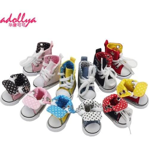 Adollya BJD Doll Accessories 5cm Shoes High Top Canvas Sneakers Casual Assorted Shoes for Doll Suitable for 1/6 BJD Dolls