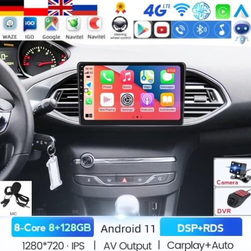 9' Touch Screen Control Air Conditioner Android Car Multimedia Player for Peugeot 308 308S 2013-2017 Auto Radio GPS Navigation
