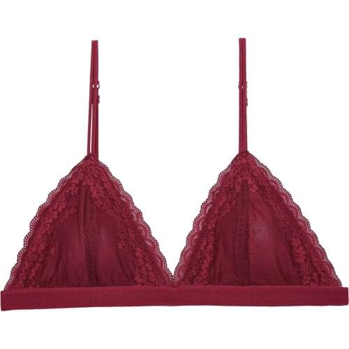 Womens Push Up Bras Sexy Triangle Brassiere Wire Lace Bra Bralette Lingerie Small Breast Adjusts Female Underwear