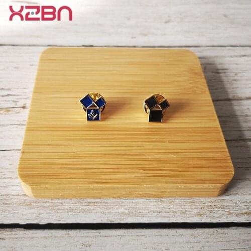 Masonic black Lapel Pins Badge Mason Freemason B30 the 47th problem of Euclid