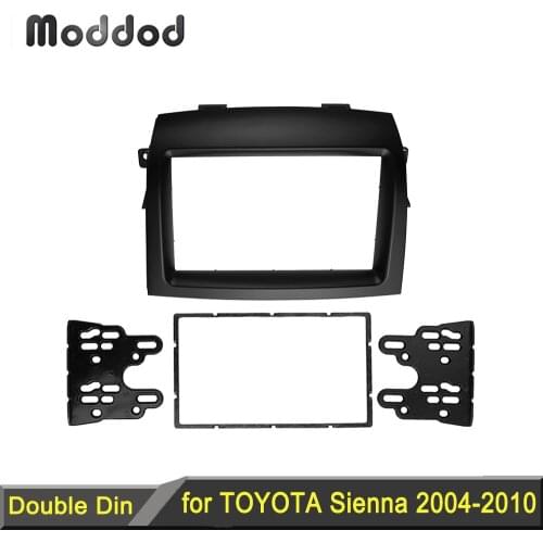 Double 2 Din Fascia for Toyota Sienna Radio DVD Stereo Panel Dash Mounting Installation Trim Kit Face Frame Bezel