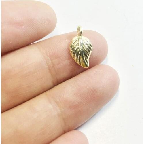 Eruifa 20pcs 10*7mm Tiny Beautiful Leaf Wholesell necklace,earring bracelet jewelry DIY handmade 2 colors