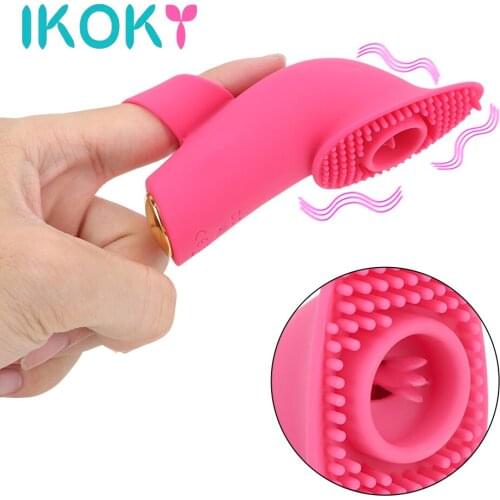 IKOKY G-Spot Clitoris Stimulator Tongue Licking Vibrator Sex Toys for Women Vibrating Egg Finger Sleeve Vibrator