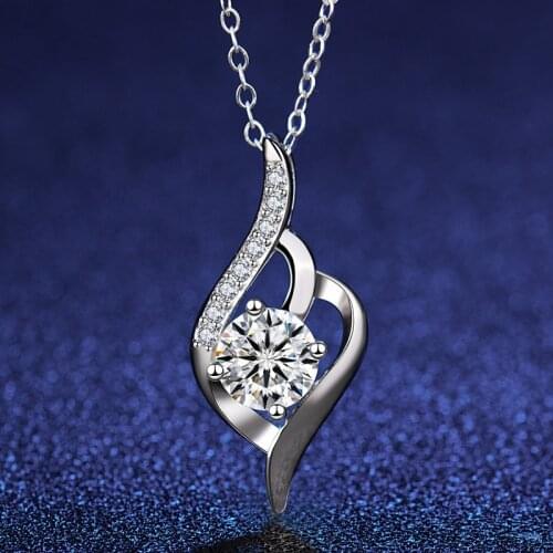 Necklace vintage Moissanite jewelry long angel pendant necklace sterling silver fashion jewellery jewelry for women necklaces