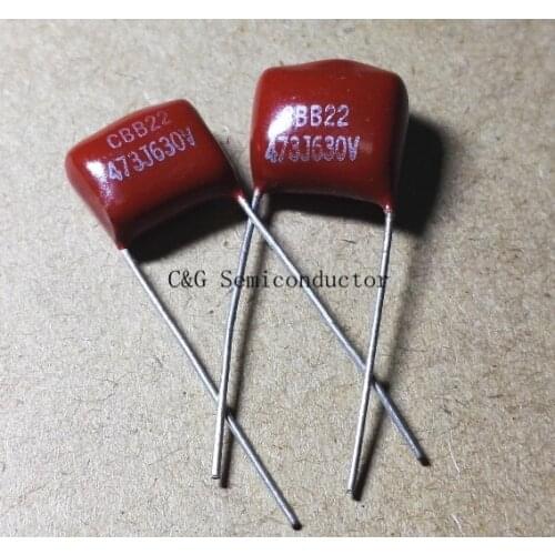 10pcs CBB 473J 630V 47NF 0.047UF 473 P10mm Metallized Film Capacitor
