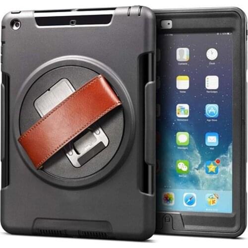 Leather Hand Stap Case for Apple iPad 2/3/4 Kids Safe Shockproof Soft Silicone Stand Armor Cover Hand hold function for iPad 234