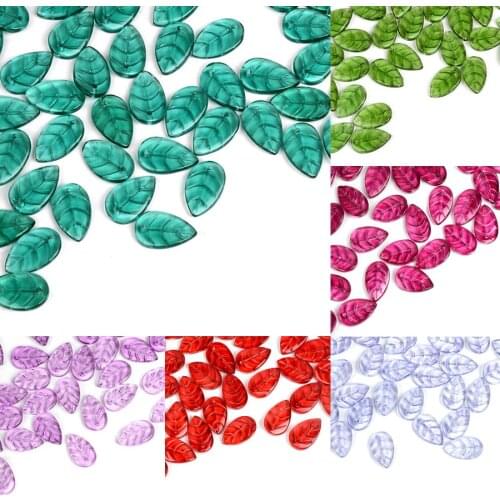 Fashion Transparent Leaf Shape Czech Glass Beads11*18mm Charm Crystal Lampwork Beads Diy Bracelet Necklace Jewelry Making