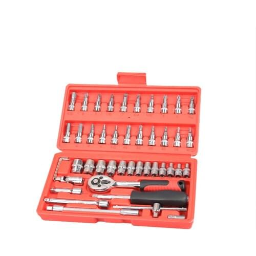 46 In 1 Rotary Bit Multifunctionl Ratchet Wrench Set Socket Wrench Screw Combination Box Universal Car Repair Tool Ratchet