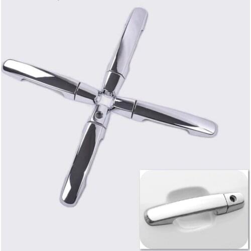 FUNDUOO New Chrome Car Door Handle Cover Trim Sticker For Chery Tiggo 3 Chery A5 2005 2006 2007 2008 2009 2010 2011 2012-2016