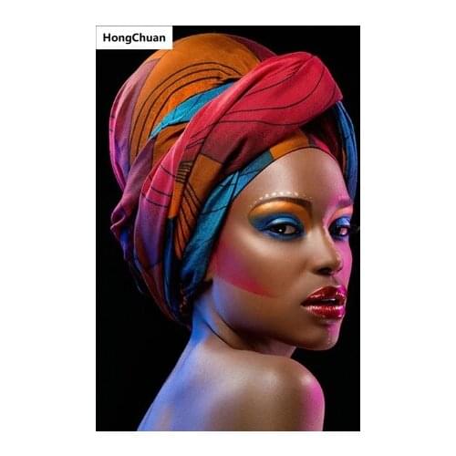 African sexy woman full square round diamond painting cross stitch 5D DIY rhinestone mosaic embroidery New Year Christmas gift