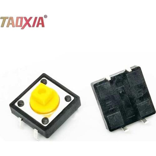 Original Omron Fretting B3F-4055 Touch Switch Button 12x12x7.3mm Vertical Four-foot Square Yellow Button