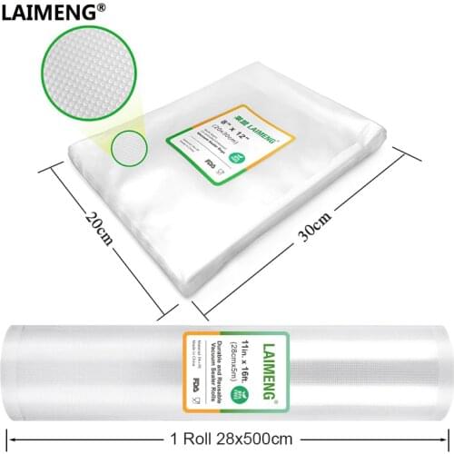 Vacuum Sealer Bags for Vacuum Packer 1 Vacuum Packaging rolls 28*500cm And 20*30cm Food Storage Bag Sous Vide Food Storage B265